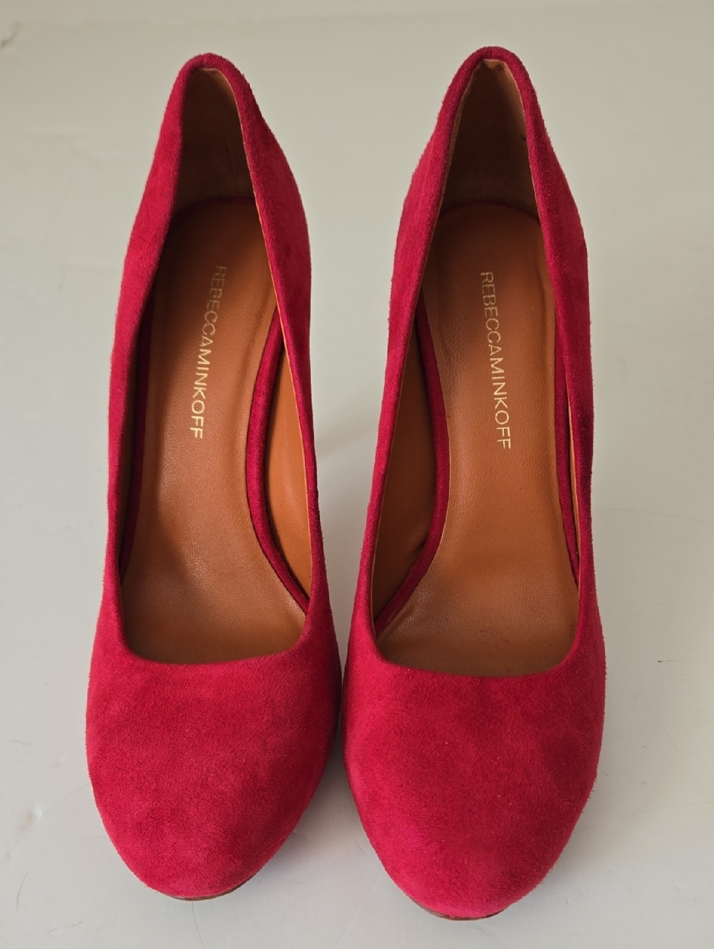 Rebecca Minkoff Pink Red Suede Classic Pump Heels Size 9